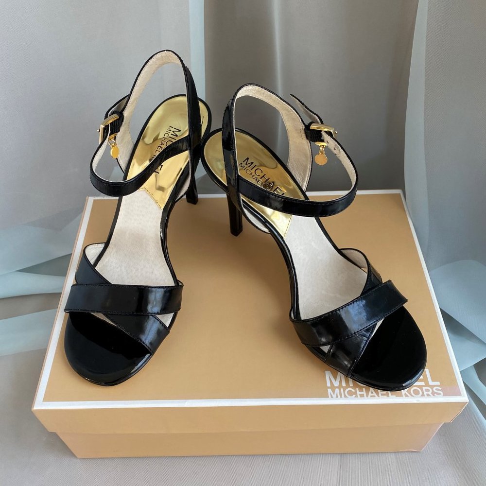 Michael Kors Black Elisa Sandal, 7 ½ M - Picture 4 of 14
